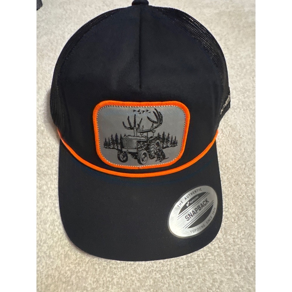 Columbia PHG Performance Hunting Gear Hat Black Orange Snapback Tractor Pic